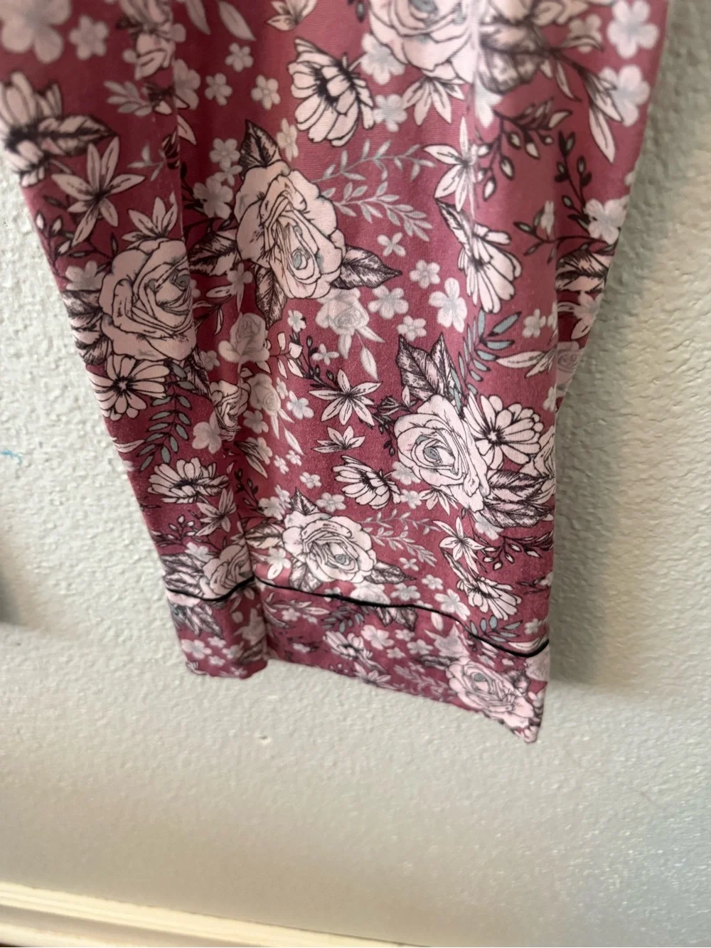 Mauve Floral PJ Pants Pull on Elastic waistband